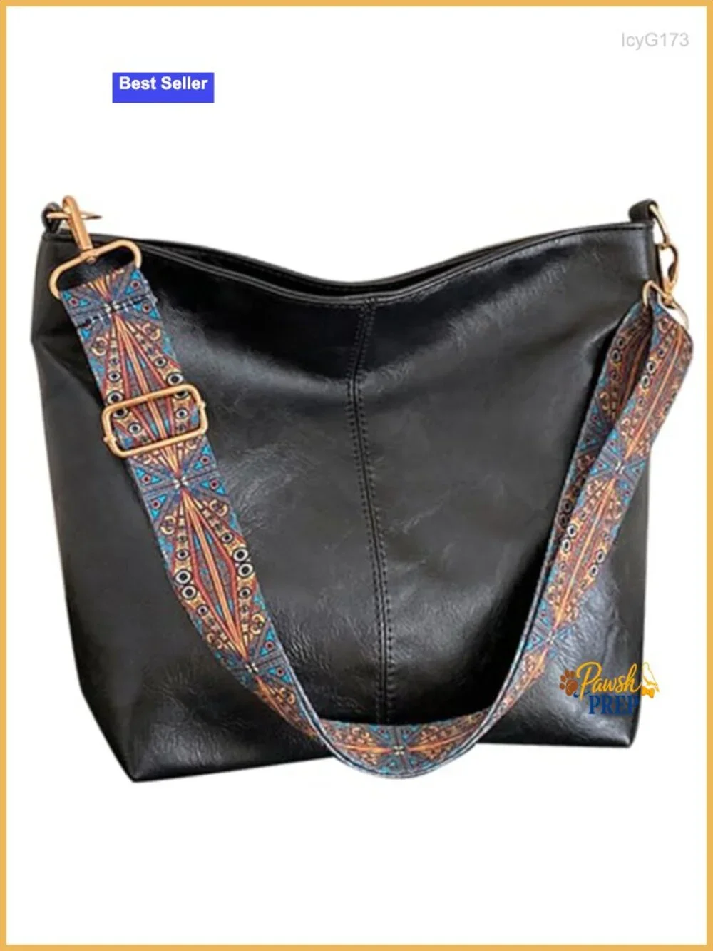 Women's Boho Hobo Bag Faux Leather Crossbody Shoulder Purse Tote w/ Guitar Strap